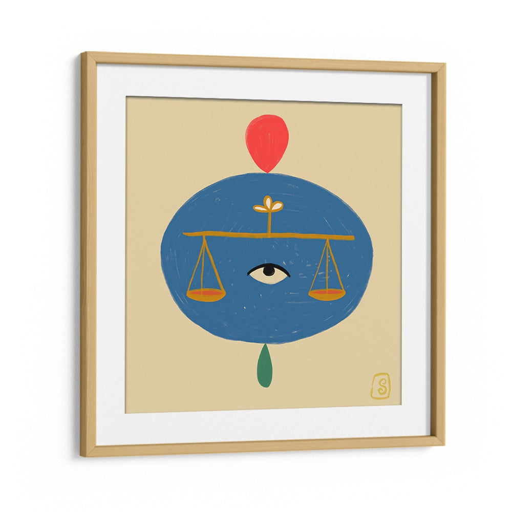 Stylish LIBRA III, ZODIAC poster featuring scales and cosmic elements, perfect for enhancing your space with art.