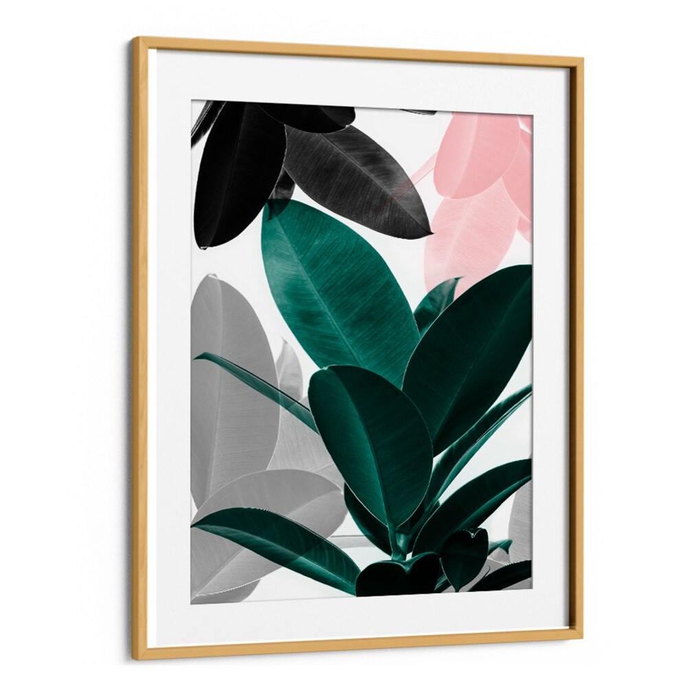 Stylish LEAF PLAY, FLORAL FLOWER PAINTINGS featuring vibrant leaves, perfect for enhancing your home decor.