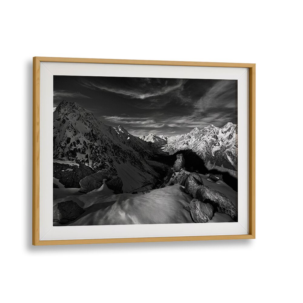 Stunning SPECTRUM OF LIGHT, PHOTOGRAPHY PRINTS showcasing majestic mountains and nature's beauty in black and white.