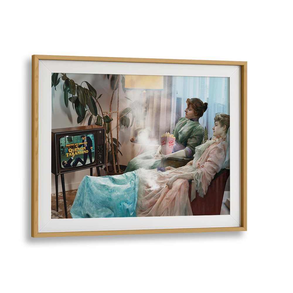 Explore THE MOVIE BEGINS, ALTERED ART PRINTS featuring a nostalgic scene of movie watching by Dikhotomy.