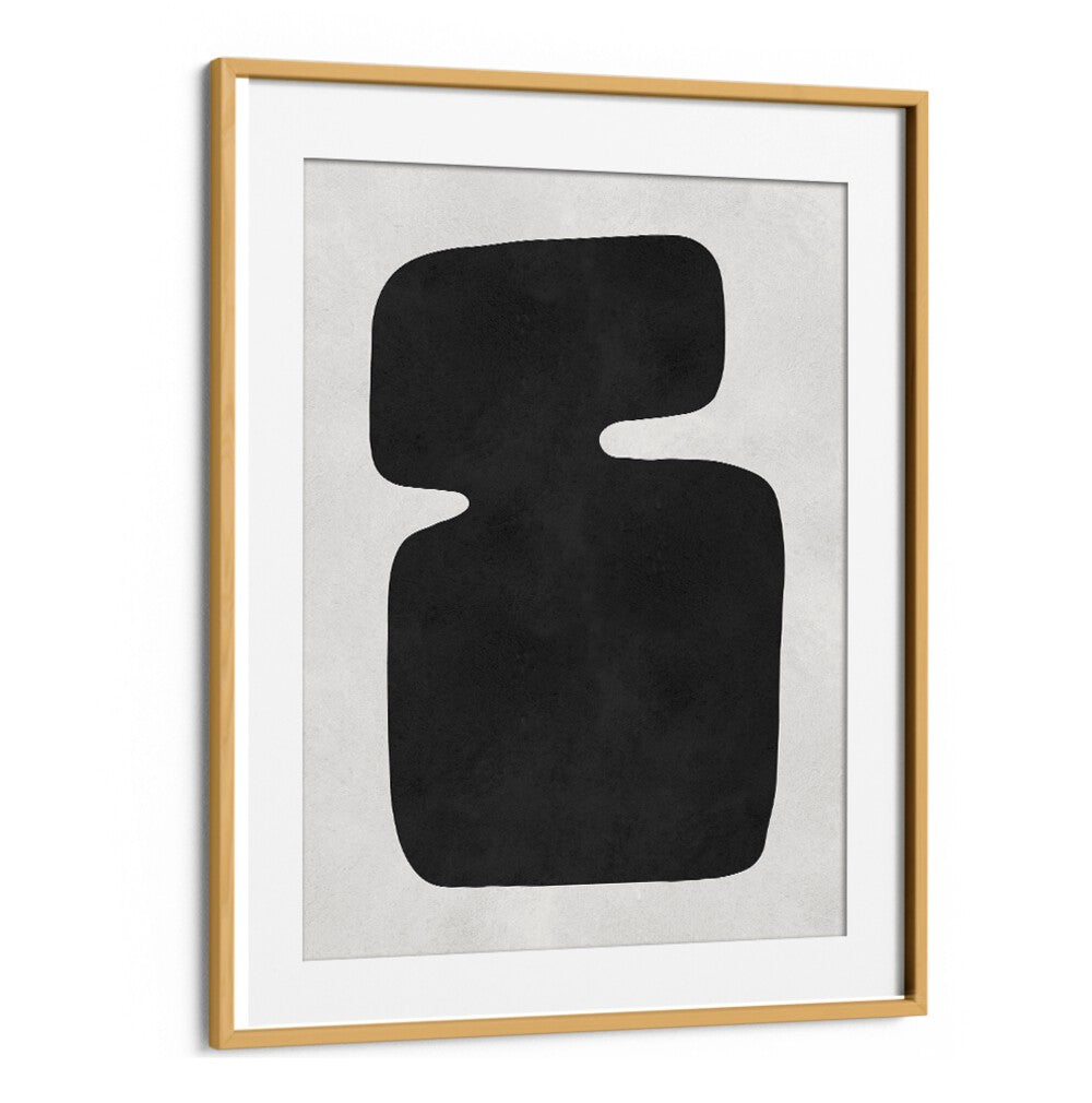Stylish ORGANIC II, GEOMETRIC ART PRINTS featuring bold black shapes, perfect for modern decor in any living space.