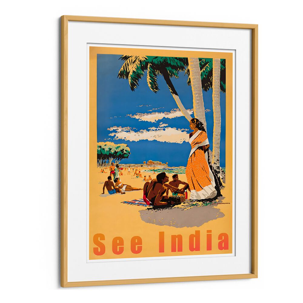 Discover vibrant culture with SEE INDIA, VINTAGE TRAVEL POSTERS, perfect for home or office decor.