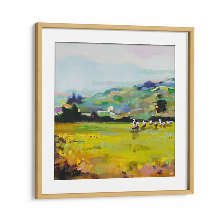 Vibrant PASTURE, LANDSCAPE PAINTINGS showcasing serene fields and hills, perfect for enhancing your living space.