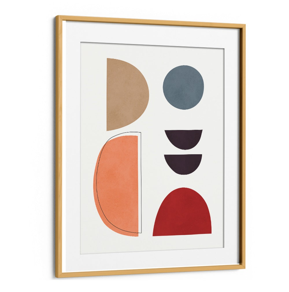 Elevate your space with EXPRESSIVE IV, GEOMETRIC ART PRINTS featuring vibrant circles and shapes in warm tones.