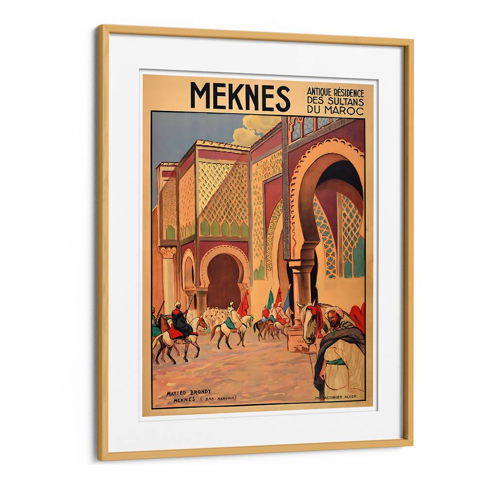 Explore MEKNES, VINTAGE TRAVEL POSTERS showcasing Morocco's rich history and vibrant culture in stunning art form.