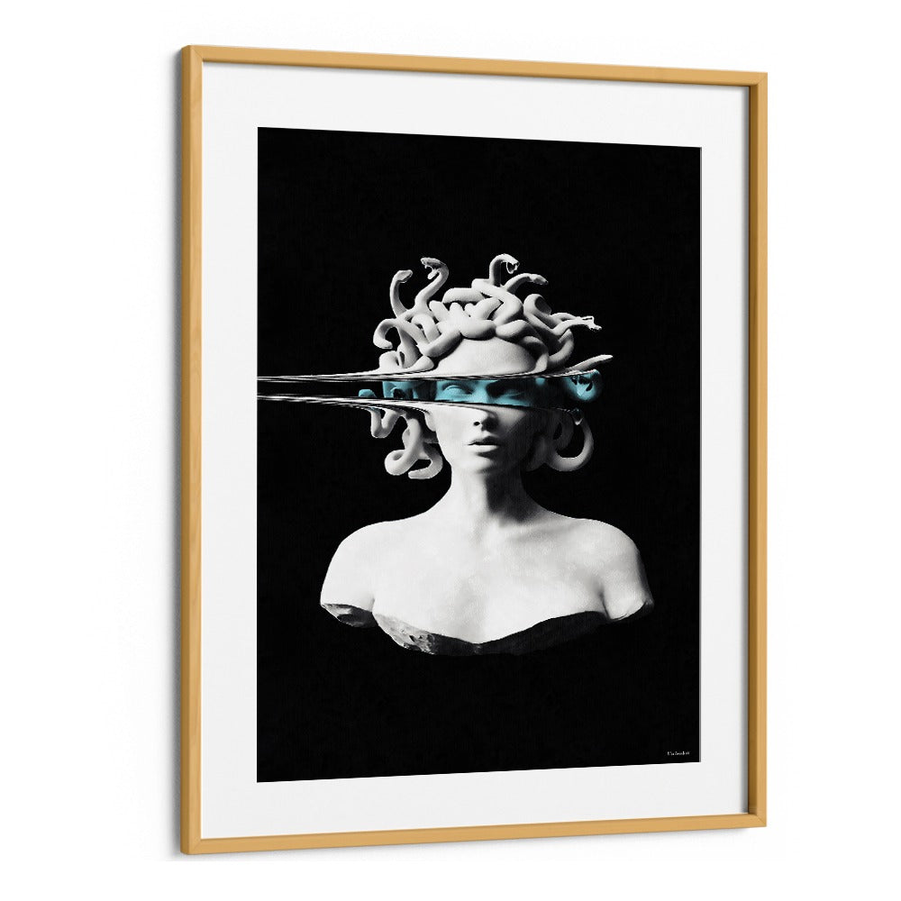 Stunning PORTRAIT OF MEDUSA, ALTERED ART PRINTS by UNDERDOTT; a captivating blend of classic and modern artistry.