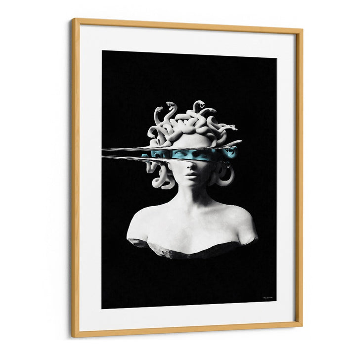 Stunning PORTRAIT OF MEDUSA, ALTERED ART PRINTS by UNDERDOTT; a captivating blend of classic and modern artistry.