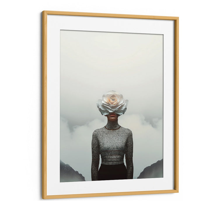 Surreal art print "FLOWER FACE" by Andreas Magnusson, blending nature and imagination in a captivating design.