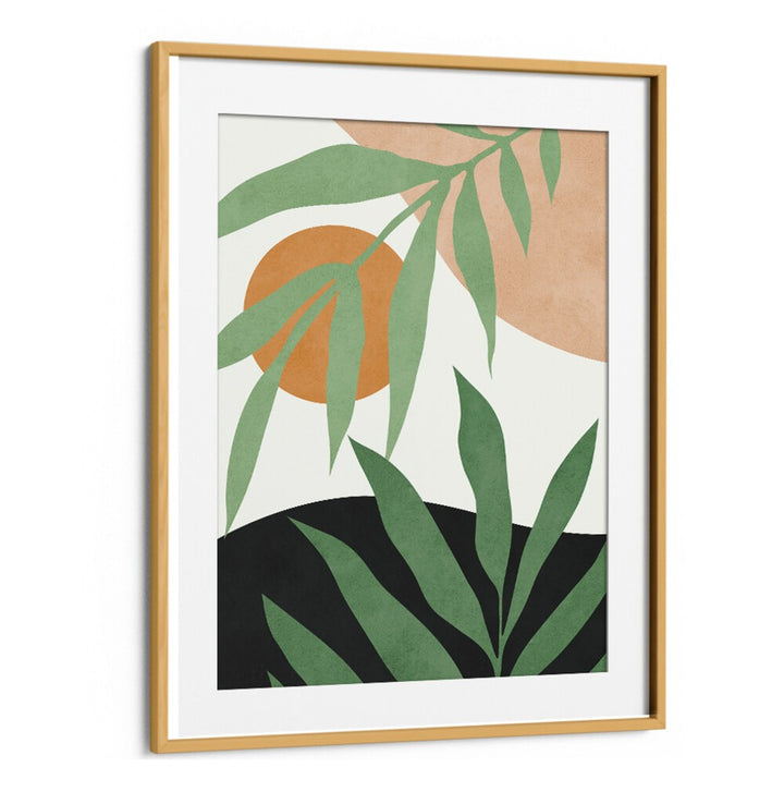 Vibrant TROPICAL IV, BOHO ART PAINTINGS showcase lush greenery and warm tones, perfect for any home or office.