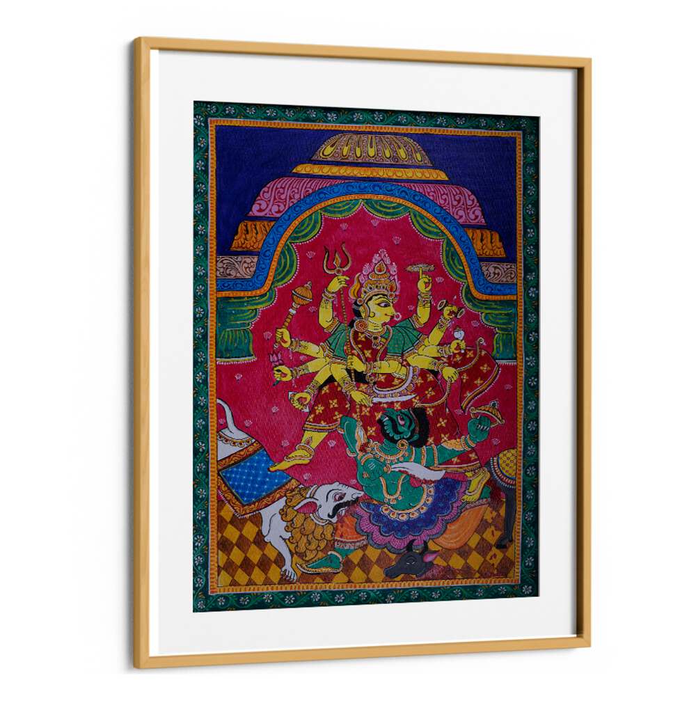 Divine depiction of GODDESS DURGA in vibrant INDIAN ART PAINTINGS, showcasing strength and grace. Perfect for your home.