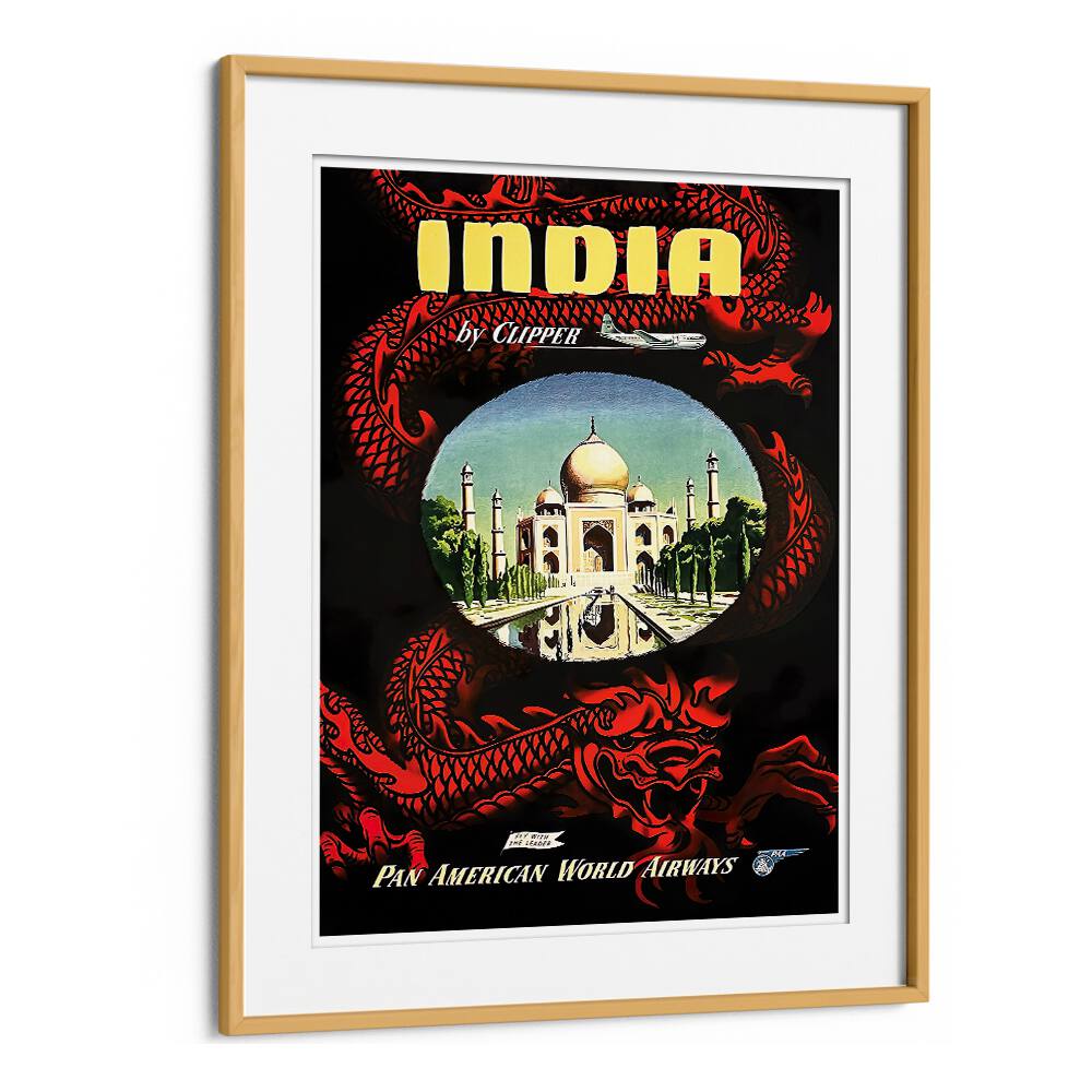 Colorful INDIA I, VINTAGE TRAVEL POSTERS featuring the Taj Mahal, bringing India's rich heritage to your home decor.