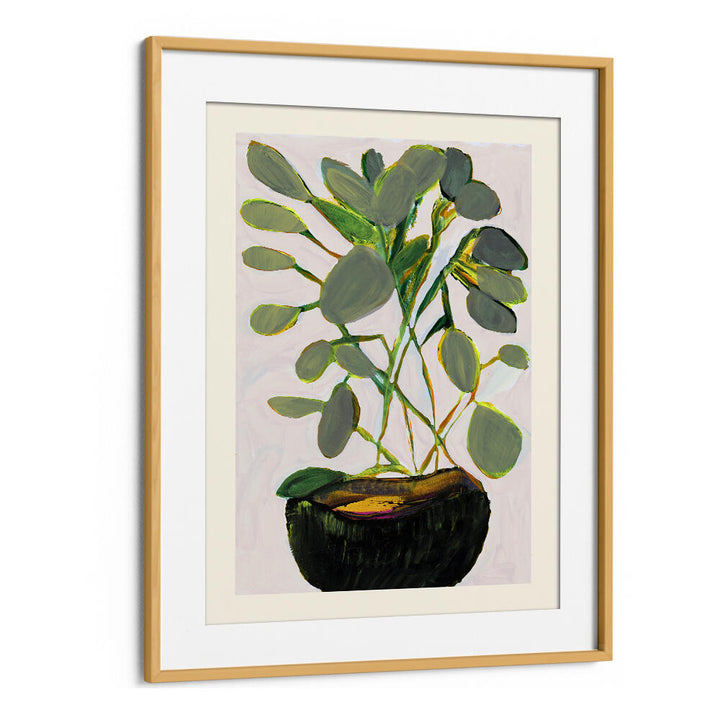 Transform your space with PLANT II, FLORAL FLOWER PAINTINGS featuring vibrant green leaves in an elegant frame.