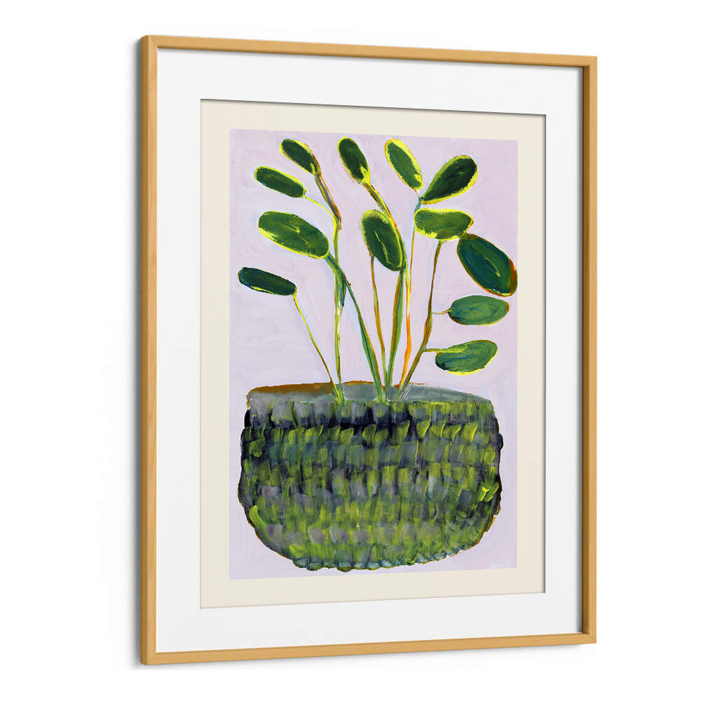Bright green leaves in a stylish pot highlight the PLANT I, FLORAL FLOWER PAINTINGS collection, perfect for vibrant décor.