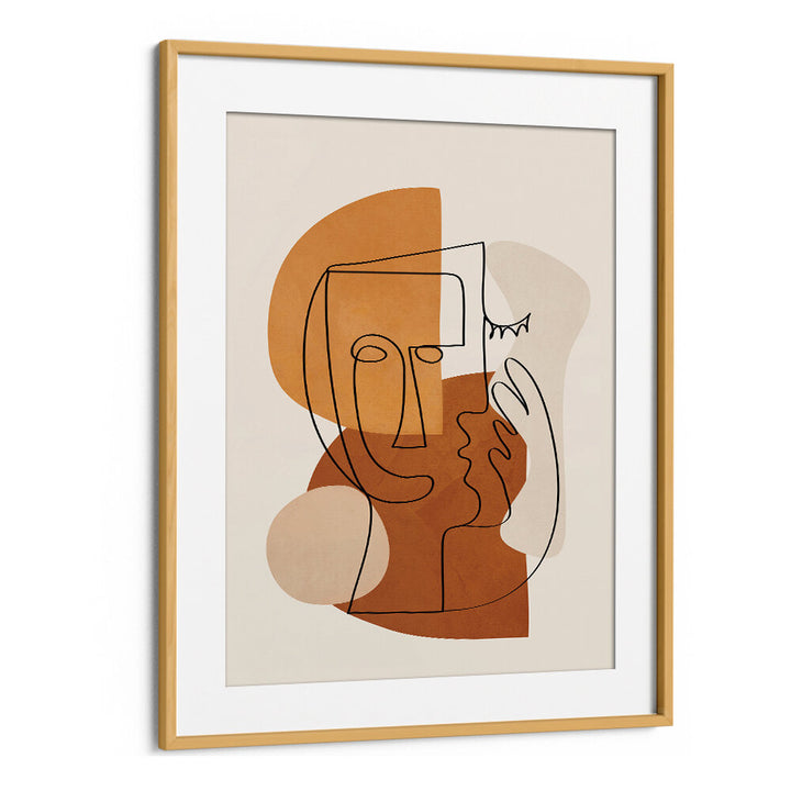 ABSTRACT CLAY FACES I , BOHO ART PAINTINGS