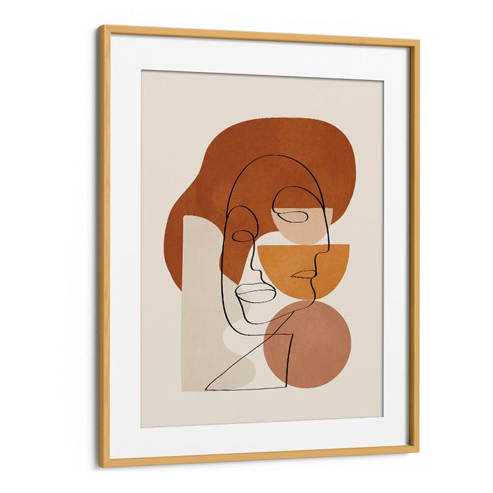 ABSTRACT CLAY FACES II , BOHO ART PAINTINGS