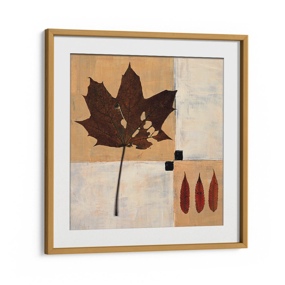 Captivating AUTUMN LEAF HARMONY, FLORAL FLOWER PAINTINGS showcasing an elegant leaf against warm, earthy tones.