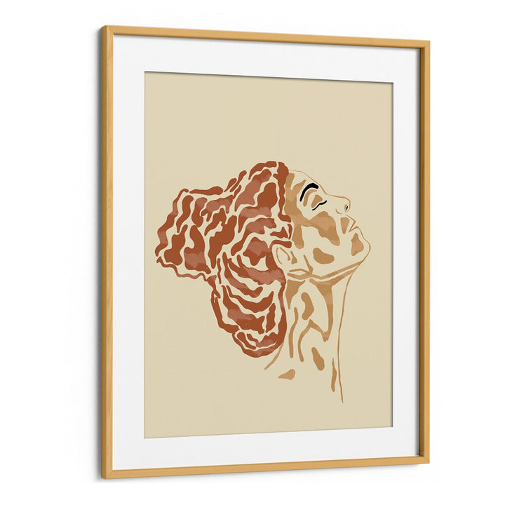 Elegant INNER PEACE, BOHO ART PAINTINGS featuring a serene woman's profile, perfect for tranquility in your space.