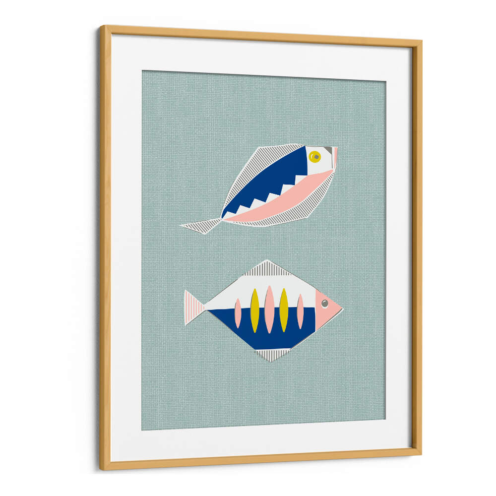 MID CENTURY KITCHEN FISHES MINT II , KITCHEN POSTERS