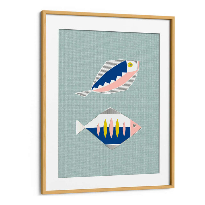 MID CENTURY KITCHEN FISHES MINT II , KITCHEN POSTERS