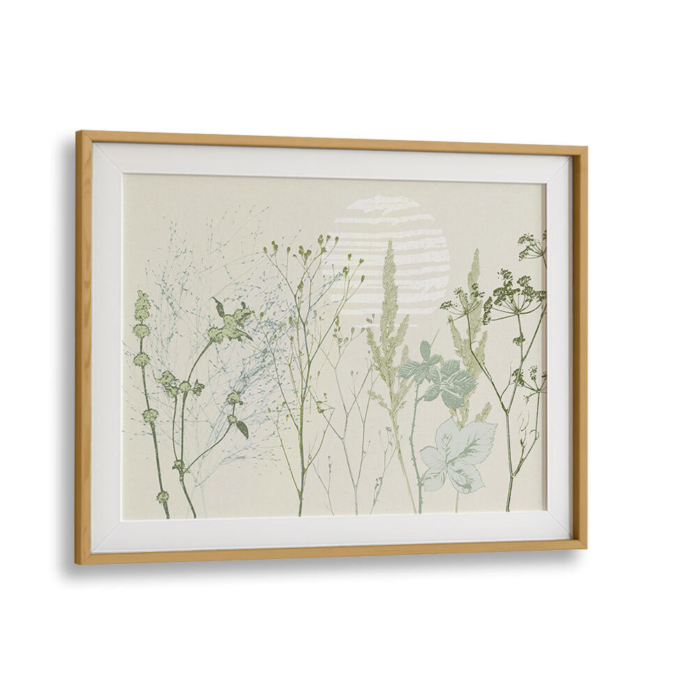 Delicate green floral artwork showcasing tranquility, perfect for serene spaces—PLANT CALMING, FLORAL FLOWER PAINTINGS.