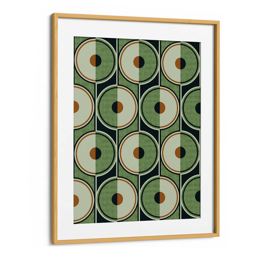 RETRO CIRCLES GREEN , GEOMETRIC ART PRINTS