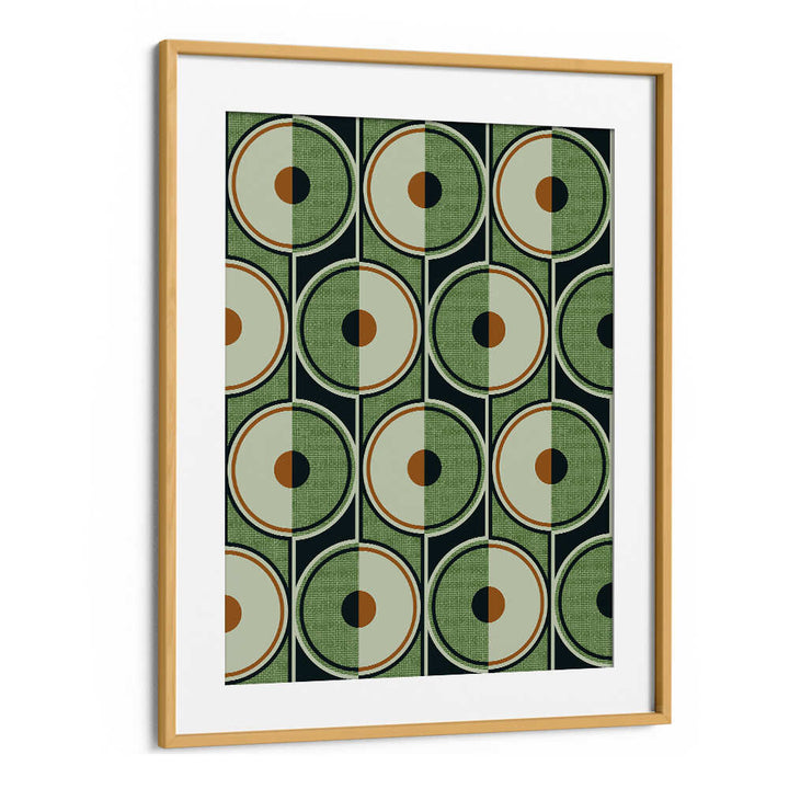 RETRO CIRCLES GREEN , GEOMETRIC ART PRINTS