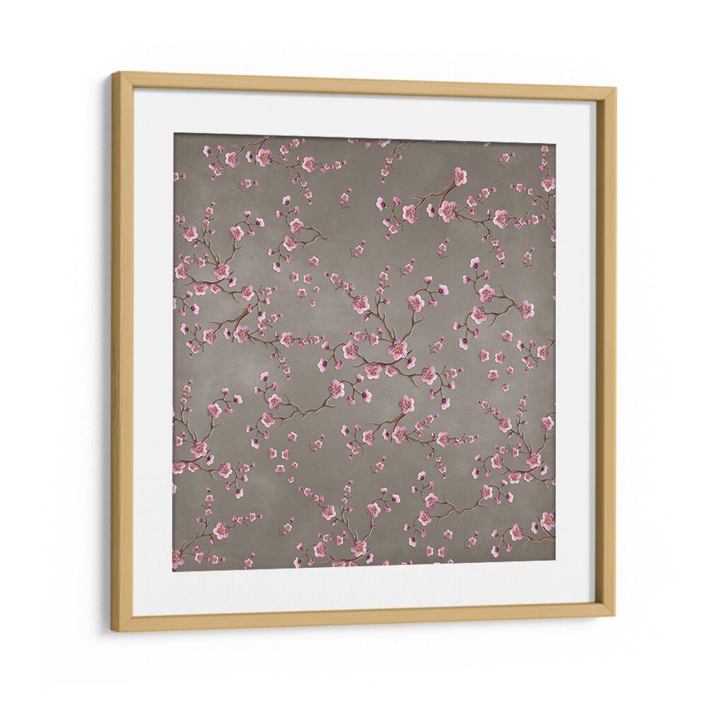 Elegant SAKURA BEIGE, FLORAL FLOWER PAINTINGS featuring delicate flowers on a soft background, perfect for home decor.