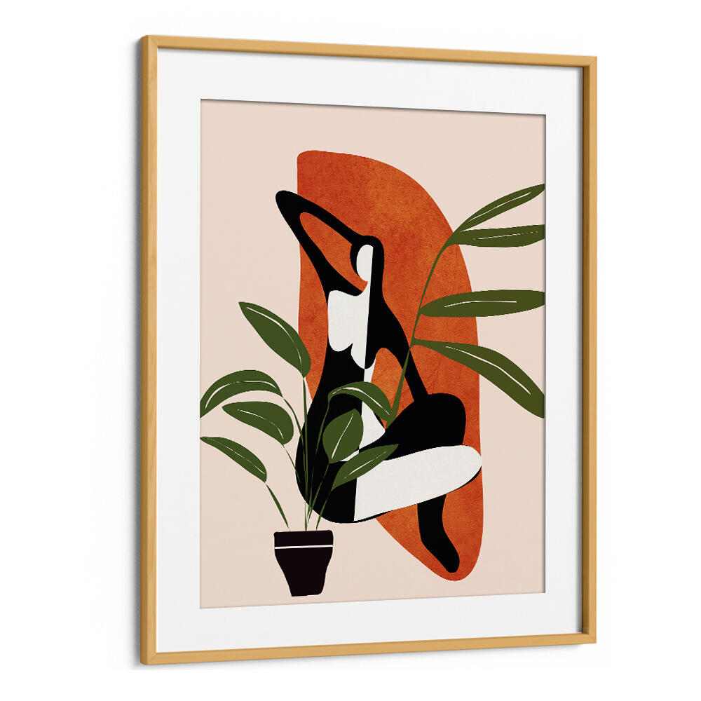 VERDANT SILHOUETTE , BOHO ART PAINTINGS