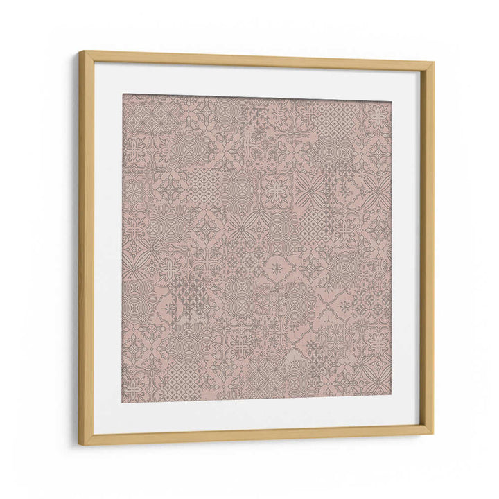 VINTAGE TILE PATTERN CLASH SOFT PINK , PATTERN ART PRINTS