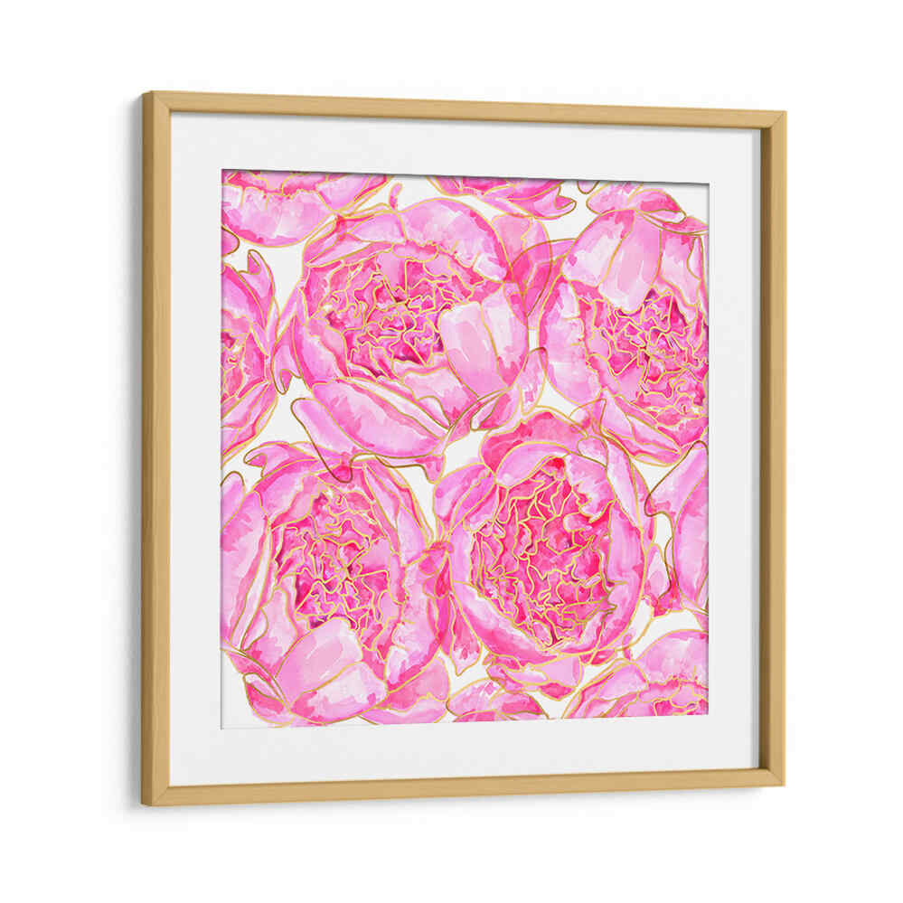 SALLY'S PEONIES PATTERN , FLORAL FLOWER PAINTINGS