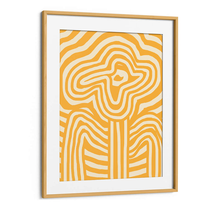 YELLOW STRIPED FLOWER , FLORAL FLOWER PAINTINGS