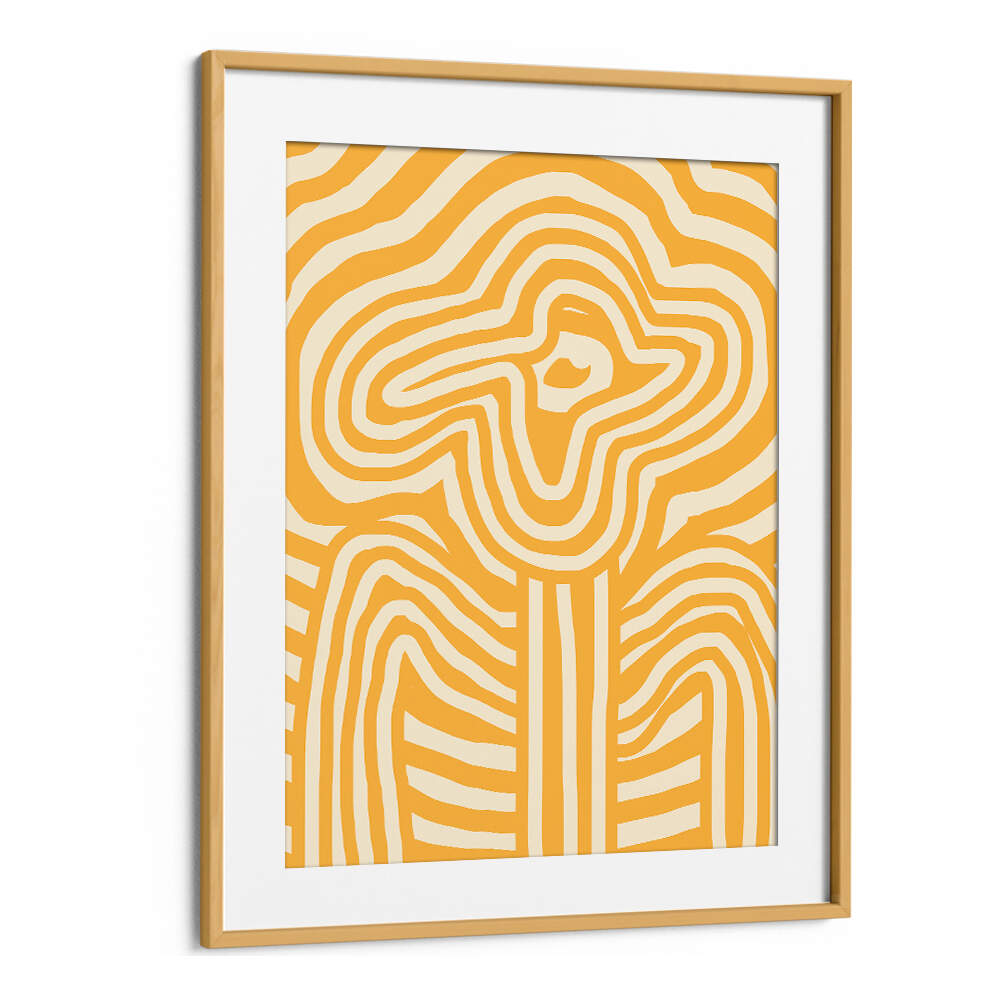 YELLOW STRIPED FLOWER , FLORAL FLOWER PAINTINGS