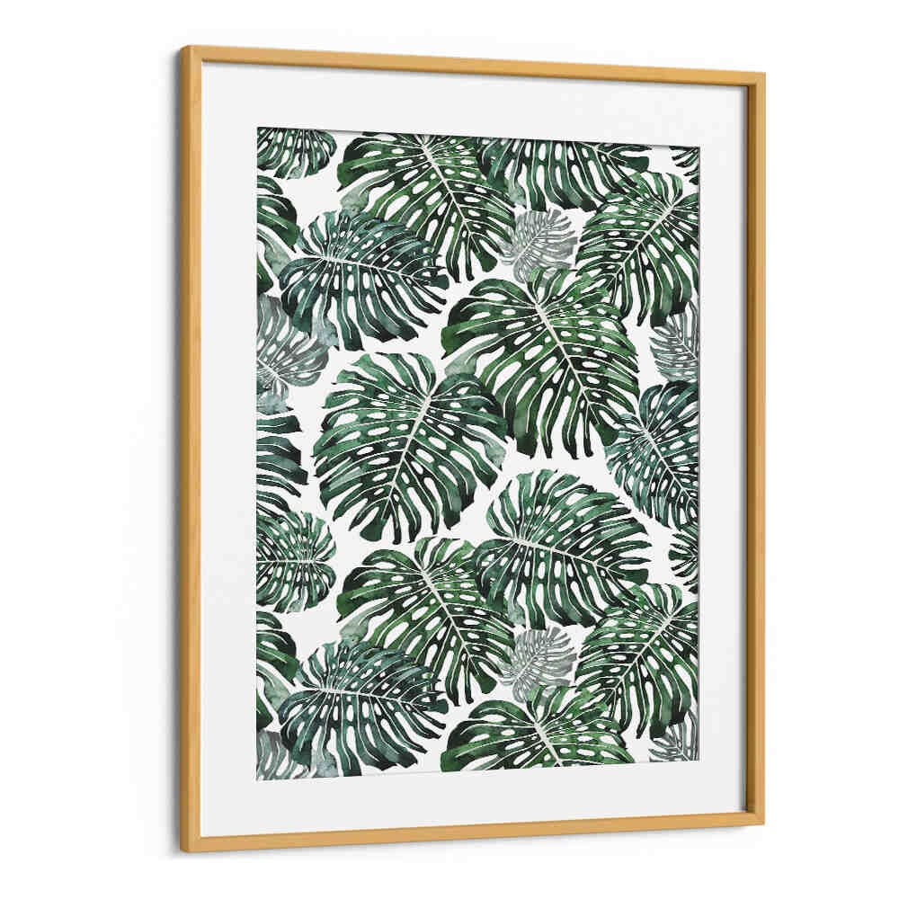 TROPICAL MONSTERA LEAVES , FLORAL FLOWER PAINTINGS