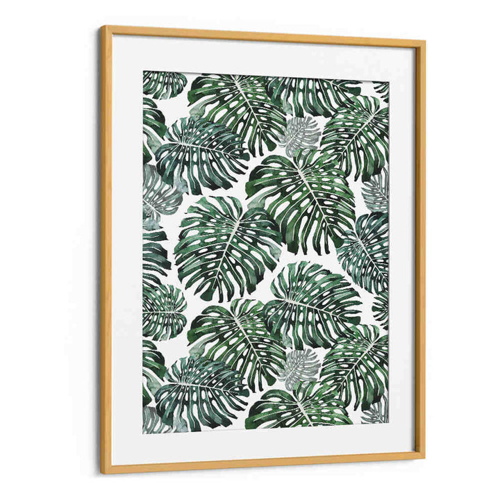 TROPICAL MONSTERA LEAVES , FLORAL FLOWER PAINTINGS