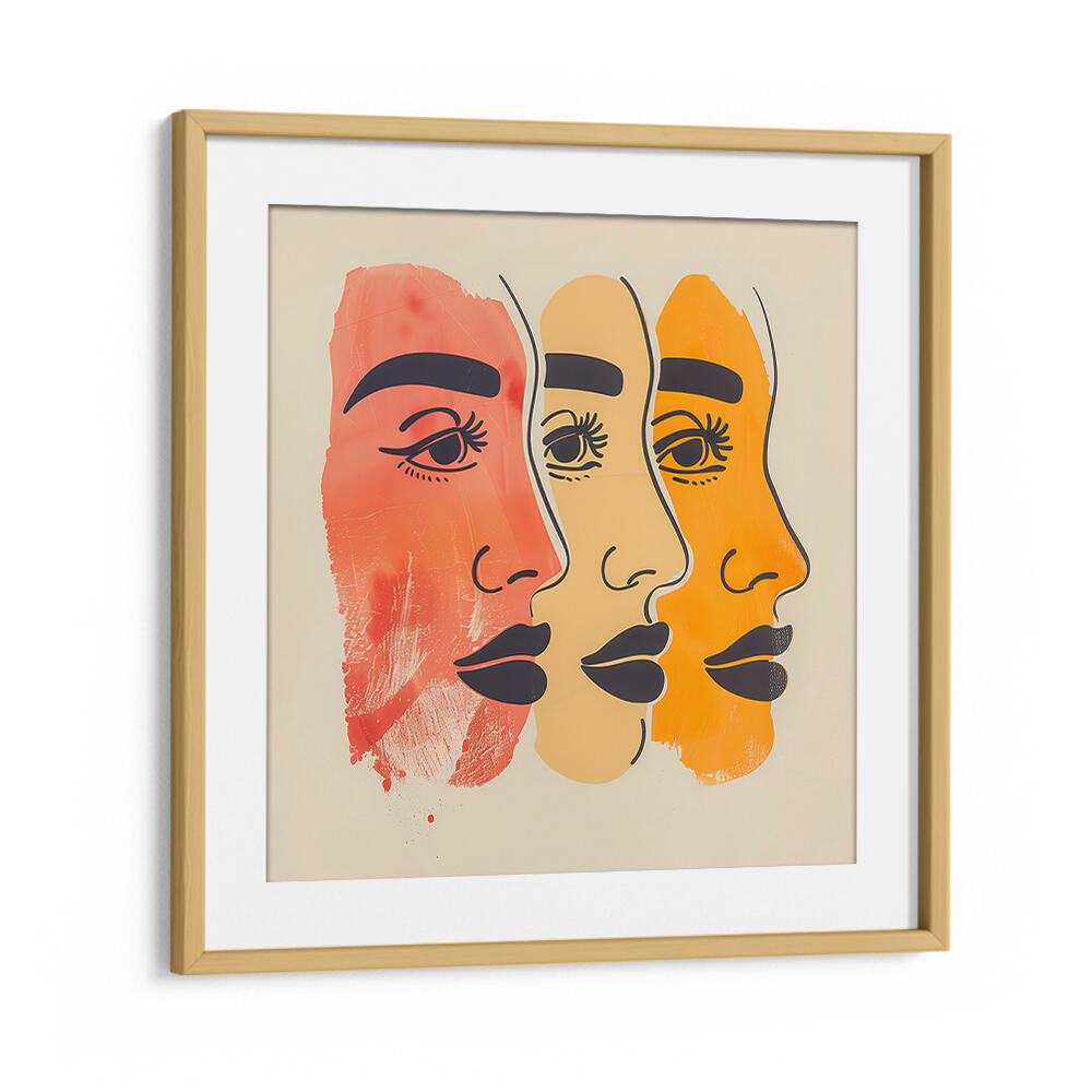 THREE FACES , BOHO ART PAINTINGS