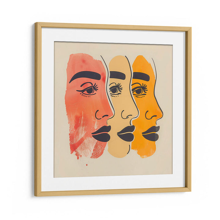 THREE FACES , BOHO ART PAINTINGS