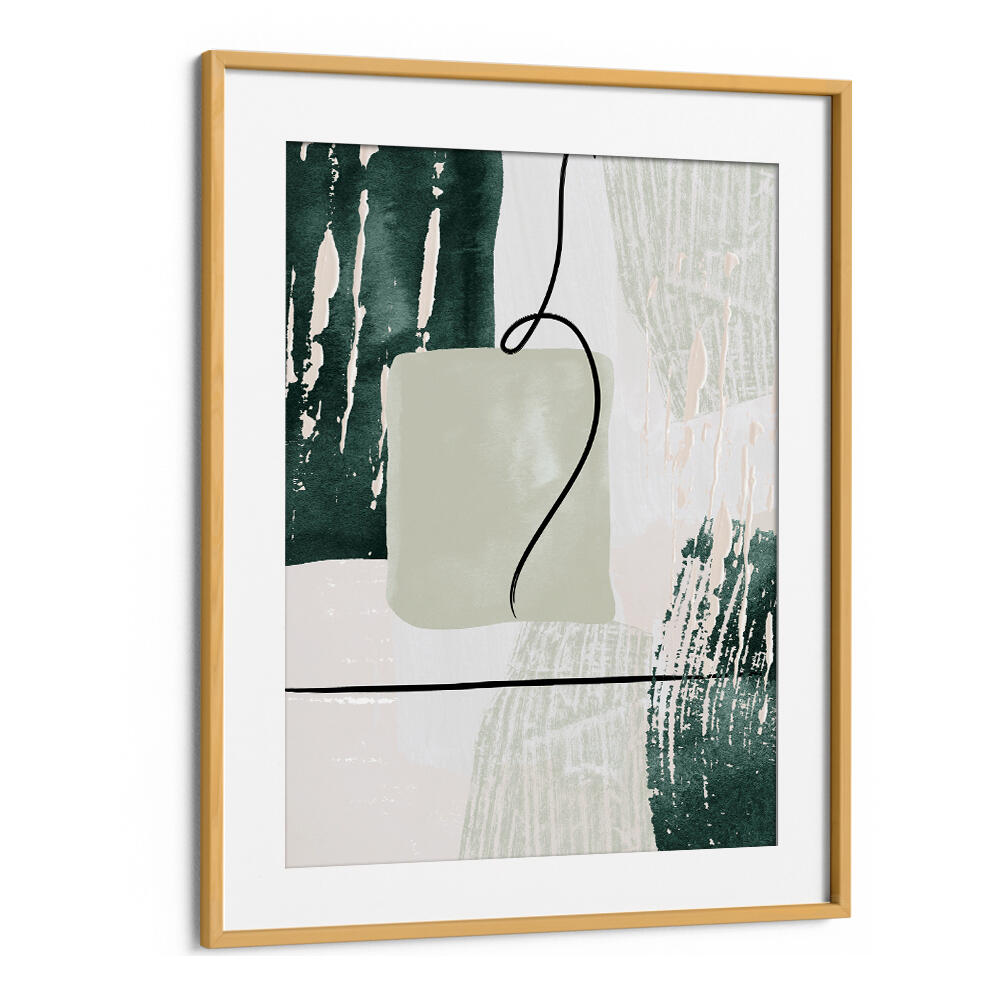 ABSTRACT SHAPES IN GREEN III , BOHO ART PAINTINGS