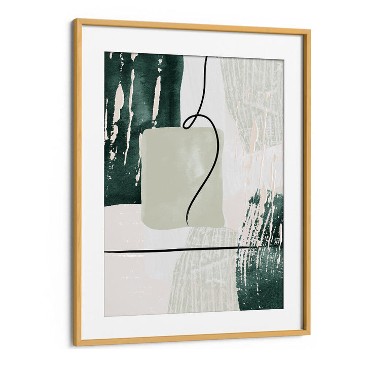 ABSTRACT SHAPES IN GREEN III , BOHO ART PAINTINGS