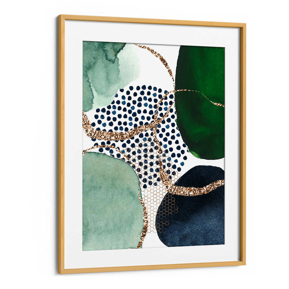 GREEN SHAPES , BOHO ART PAINTINGS