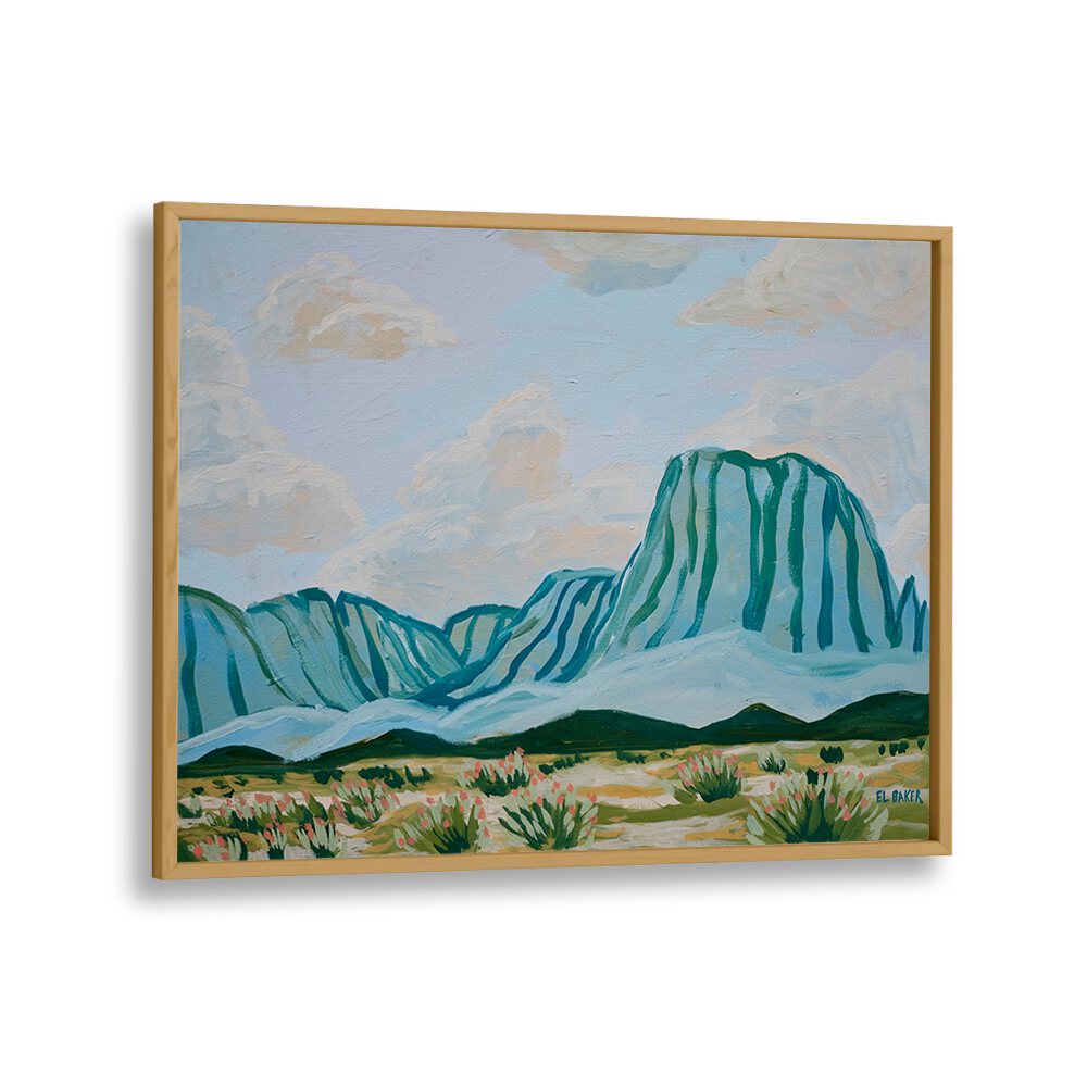 Vibrant BIG BEND COUNTRY, LANDSCAPE PAINTINGS showcasing Texas mountains and desert flora in stunning detail.