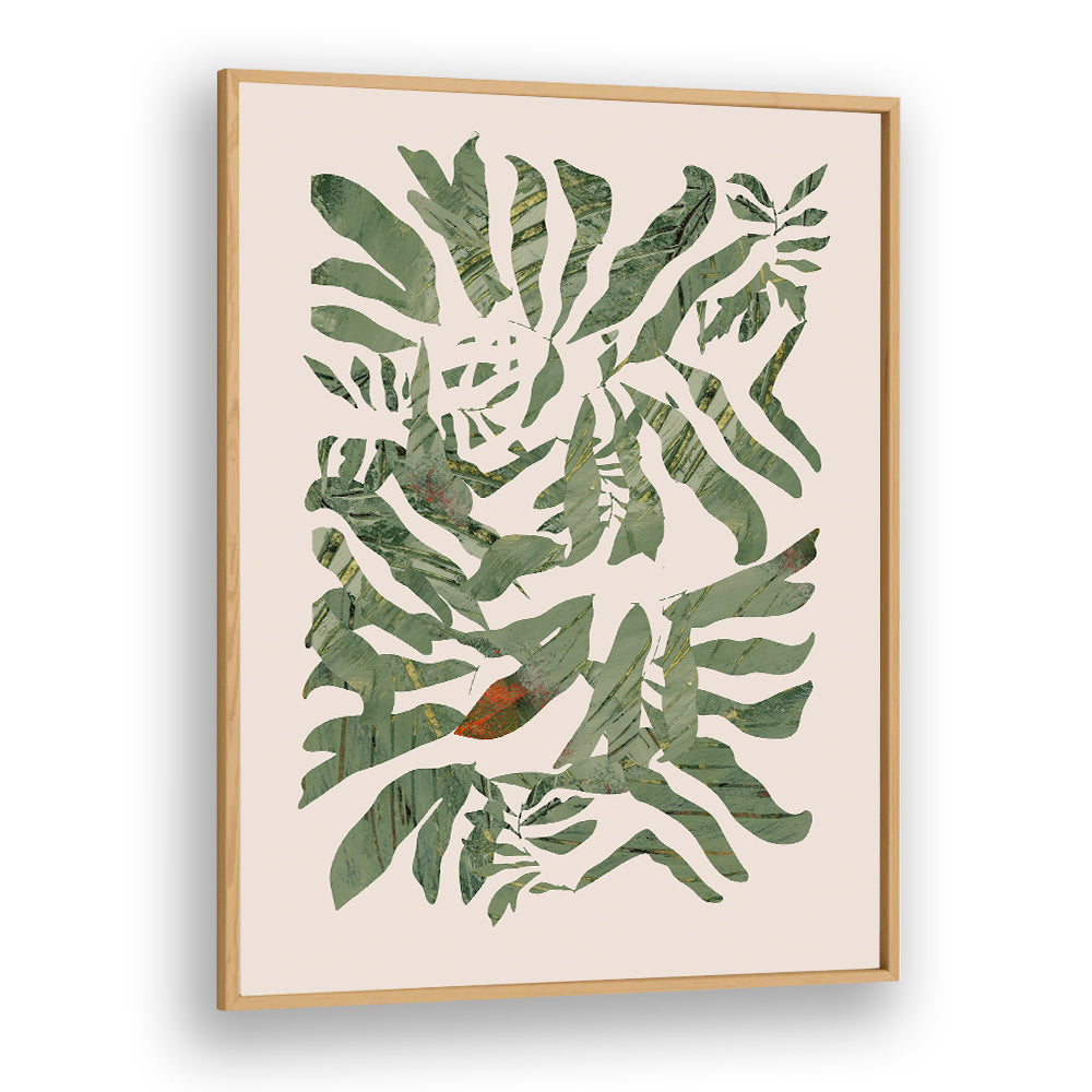 Stylish BOTANY STAMP I, FLORAL FLOWER PAINTINGS artwork featuring vibrant green leaves for nature lovers.
