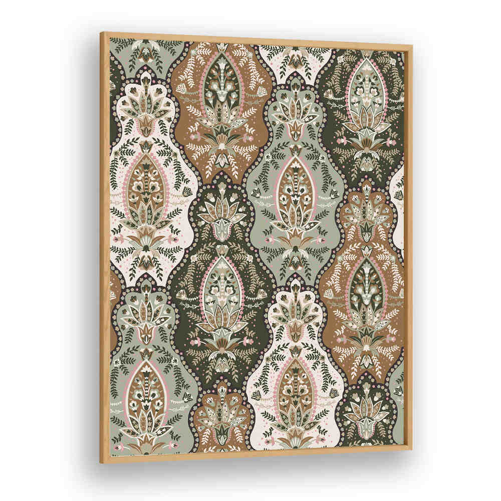 COUNTRY HOUSE PAISLEY GREEN , PATTERN ART PRINTS