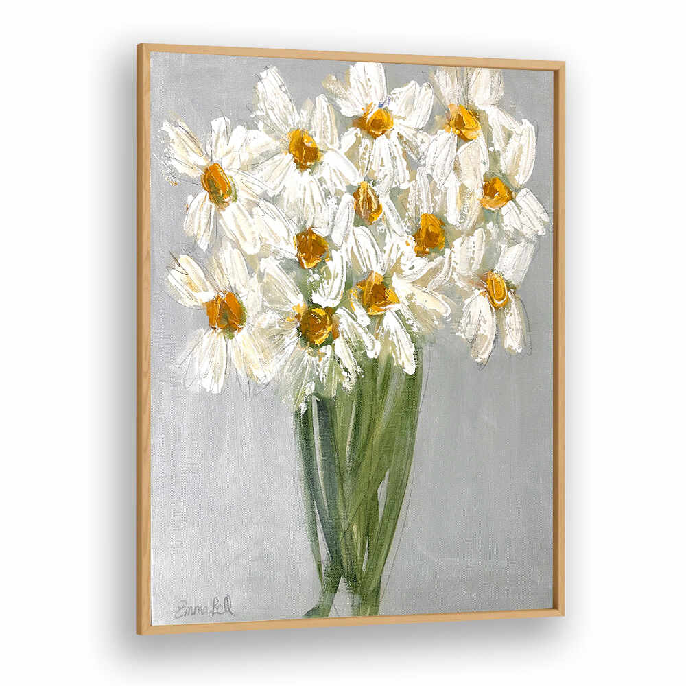 Delicate bouquet of daisies, floral flower paintings, perfect for transforming your space with artistic elegance.
