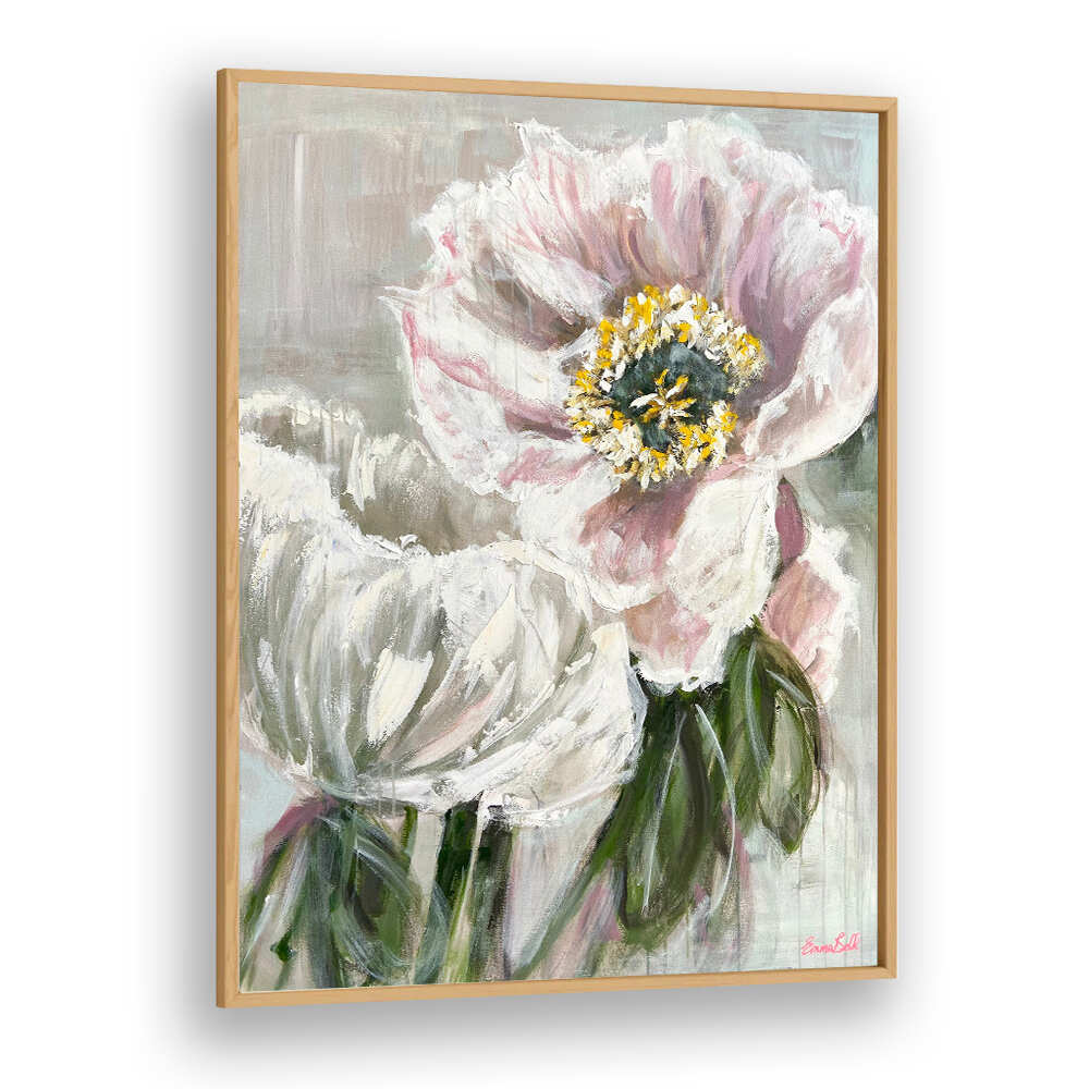 Stunning DELICATE WHITE AND PINK FLOWERS, FLORAL FLOWER PAINTINGS to elevate your space with contemporary elegance.