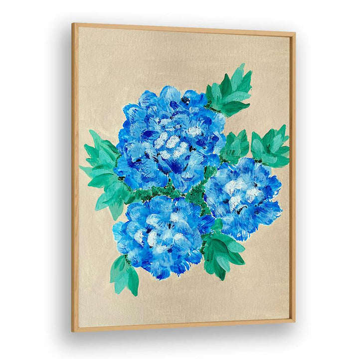 Vibrant blue hydrangea blossoms in exquisite floral flower paintings elevate your decor beautifully. Perfect for any space.