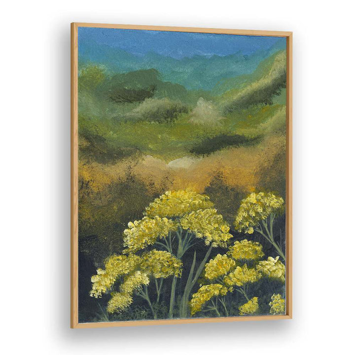Vibrant FRENCH YELLOW FLOWERS in an elegant floral painting, adding charm to any space. Perfect for art lovers.