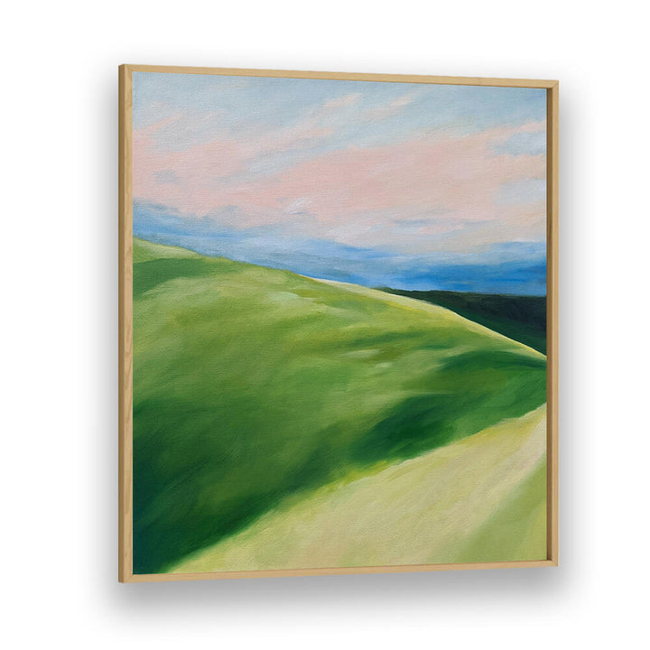 GREEN HILLS AND PATH , LANDSCAPE PAINTINGS