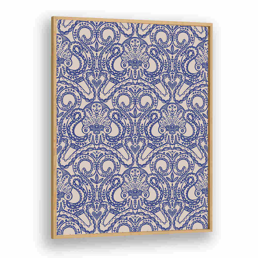 OKTOPUS DAMAST INK BLUE , PATTERN ART PRINTS