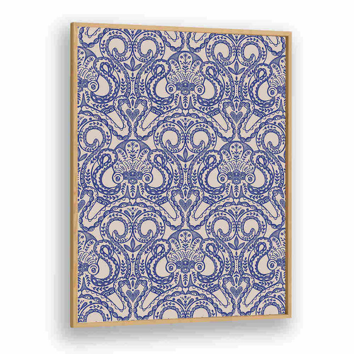 OKTOPUS DAMAST INK BLUE , PATTERN ART PRINTS