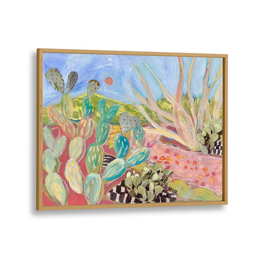 Vibrant PRICKLY PEAR CACTUS, LANDSCAPE PAINTINGS bringing the beauty of desert landscapes to your home decor.